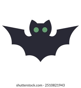 Halloween niedliche Fledermaus-Symbol, Vektorgrafik-Cartoon, einzeln auf weißem Hintergrund.
