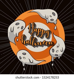 Halloween cute cartoon concept design vector illustration