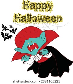 Halloween cute cartoon Dracula vector
