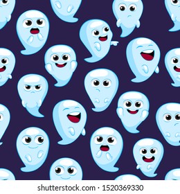 halloween Cute cartoon spooky pattern seamless vector