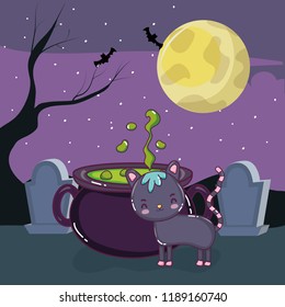 Halloween cute cat cartoons
