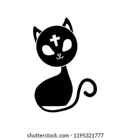 halloween cute cat with cross