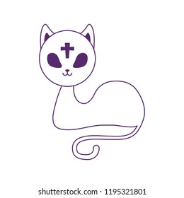 halloween cute cat with cross