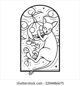 Halloween cute cat. Perfect for your Halloween design elements.