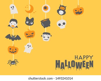 Halloween cute character vector illustration.