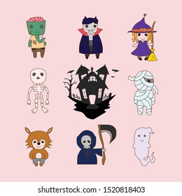 Halloween Cute Character Vector Pack