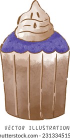 Halloween cute cupcakes vector illustration