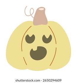 Halloween cute elements set pumpkins, Hand drawn set. Vector illustration. spospooky and festive elements. Halloween pumpkin lantern funny