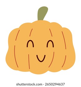 Halloween cute elements set pumpkins, Hand drawn set. Vector illustration. spospooky and festive elements. Halloween pumpkin lantern funny