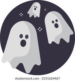 Halloween cute flying ghost horror creepy