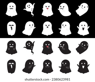 Halloween lindo fantasma blanco y negro