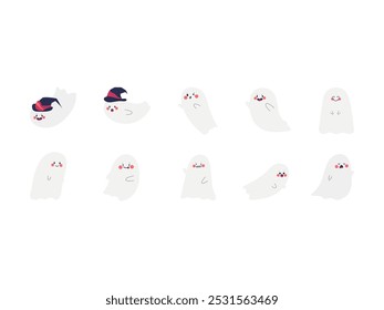 Halloween Cute Ghost Element Set 