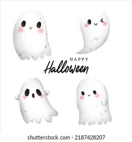 Halloween cute ghost. vector illustration