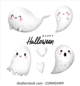Halloween cute ghost. vector illustration