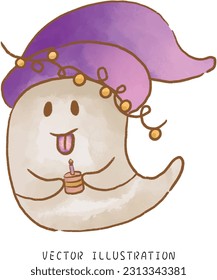 halloween cute ghost vector illustration