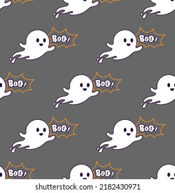 Halloween Cute ghost  vector seamless pattern for background textile