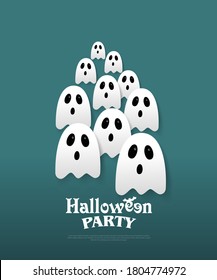 Halloween Cute Ghosts Layout/Cover. Hintergrund für kreatives Design