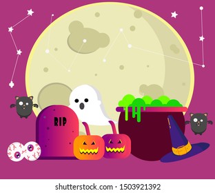 Halloween cute illustration design vector