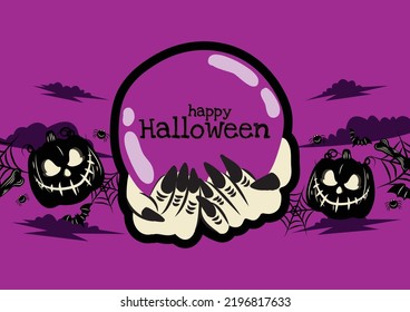 halloween cute item banner vector design