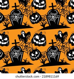 halloween cute item seamless vector design
