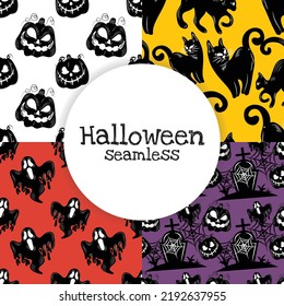halloween cute item seamless vector design