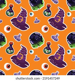 halloween cute item semless vector design