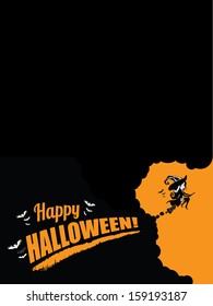 Halloween cute little flying witch background. EPS 10 vector, grouped for easy editing. No open shapes or paths.