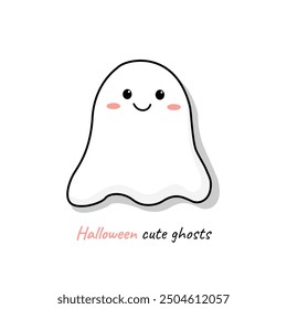 Halloween with cute little ghosts