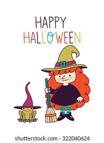 Halloween cute little witch