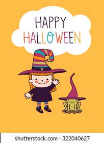 Halloween cute little witch