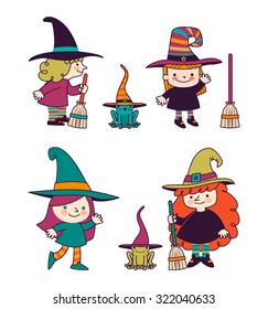 Halloween cute little witch