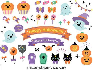 Halloween cute material set, colorful