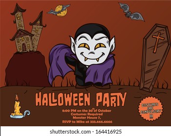 Halloween Cute Monster Party Poster: Count Dracula 