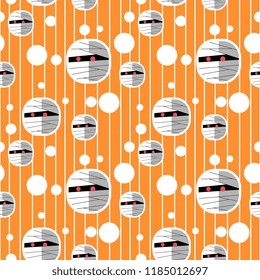 Halloween cute mummy seamless pattern. vector illustration for fashion textile print and wrapping with festive design.