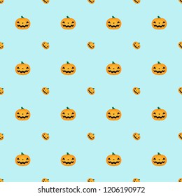 Halloween cute orange pumpkin pattern seamless background vector 