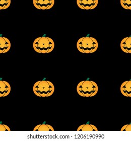 Halloween cute orange pumpkin pattern seamless background vector 