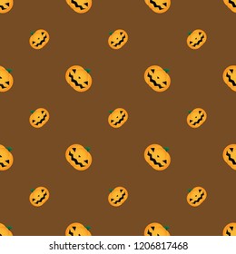 Halloween cute orange pumpkin pattern seamless background vector 
