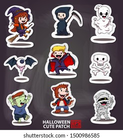 HALLOWEEN CUTE PATCH CHARACTER VECTOR
