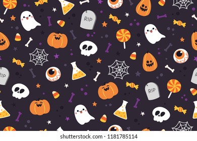 Halloween cute pattern background.