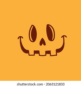 halloween cute pumpkin face vector illustration