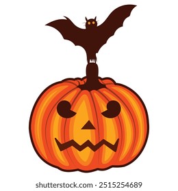 Halloween Cute pumpkin illustration in vector And Halloween pumpkin icon