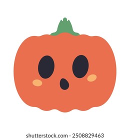 Icono lindo de la historieta del Vector de la calabaza de Halloween aislado en un fondo blanco.