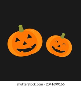 Halloween-süße Kürbis auf schwarzem Hintergrund