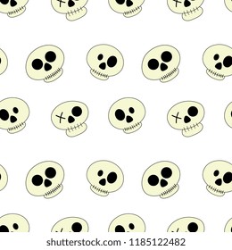 Halloween cute skull seamless pattern. vector illustration for fashion textile print and wrapping with festive design.