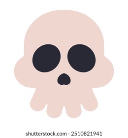 Halloween cute skull vector cartoon icon isolated on a white background.