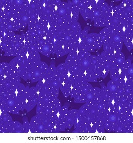Halloween  cute stars vector pattern. Stars magic background.