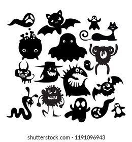 Halloween cute vector illustration
set of cheerful halloween characters on a white background. vector illustration