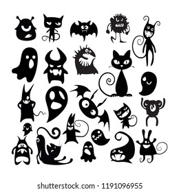 Halloween cute vector illustration
set of cheerful halloween characters on a white background. vector illustration