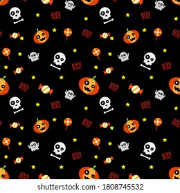 Halloween cute vectotor seamless pattern