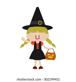 Halloween cute witch 